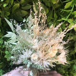 Dainty dried bunch in greens and white 