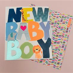 Modern baby boy card