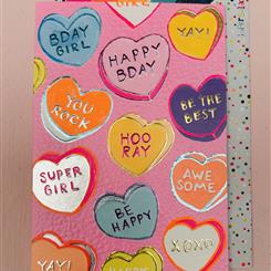 birthday love hearts card