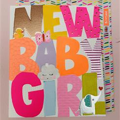 colourful baby girl gift card