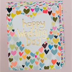 happy wedding day hearts card 