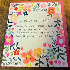 Floral poem of thanks card 