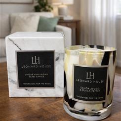 Leonard house sandlewood, black pepper candle 