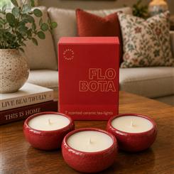 Floral botanic 3 scents in 3 ceramic pots candles 