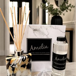 Amelia hand blown diffuser filled with jasmine and tuberose 